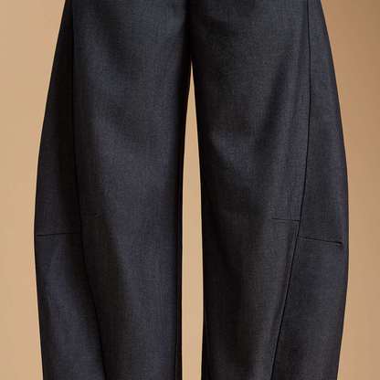 Belted Zipper Closure Wide‑Leg Trousers